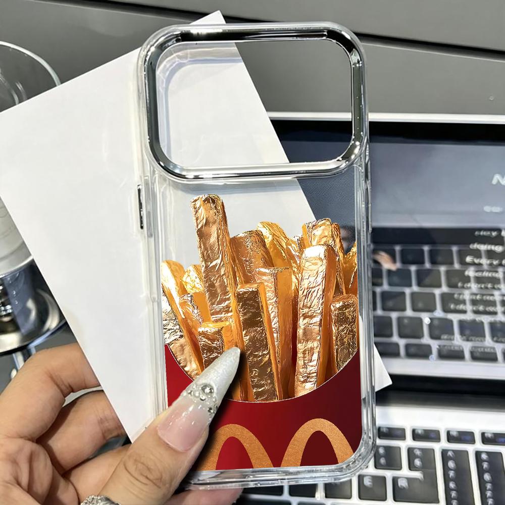 Shelly - Casing Ponsel TPU Silikon Transparan Golden