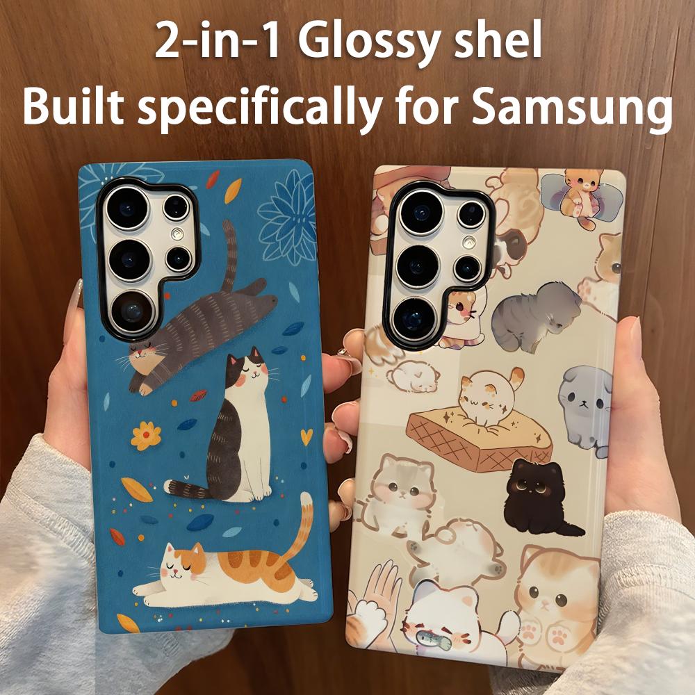 Shelly - Casing Ponsel Kucing Lucu 2-In-1 Cangkang