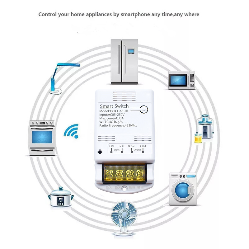 Sakelar pintar Wifi 30A, modul - Tuya 4 Channel ulasan dan harga